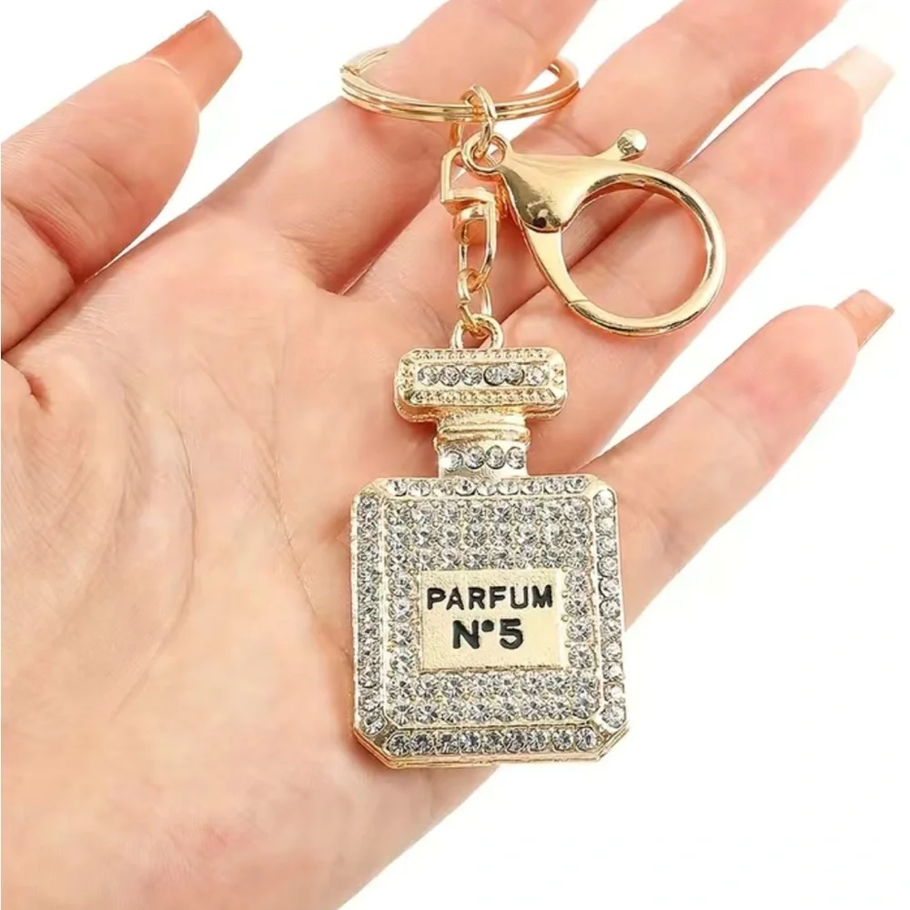 BAG CHARM Perfume Champagne Crystal Rhinestones